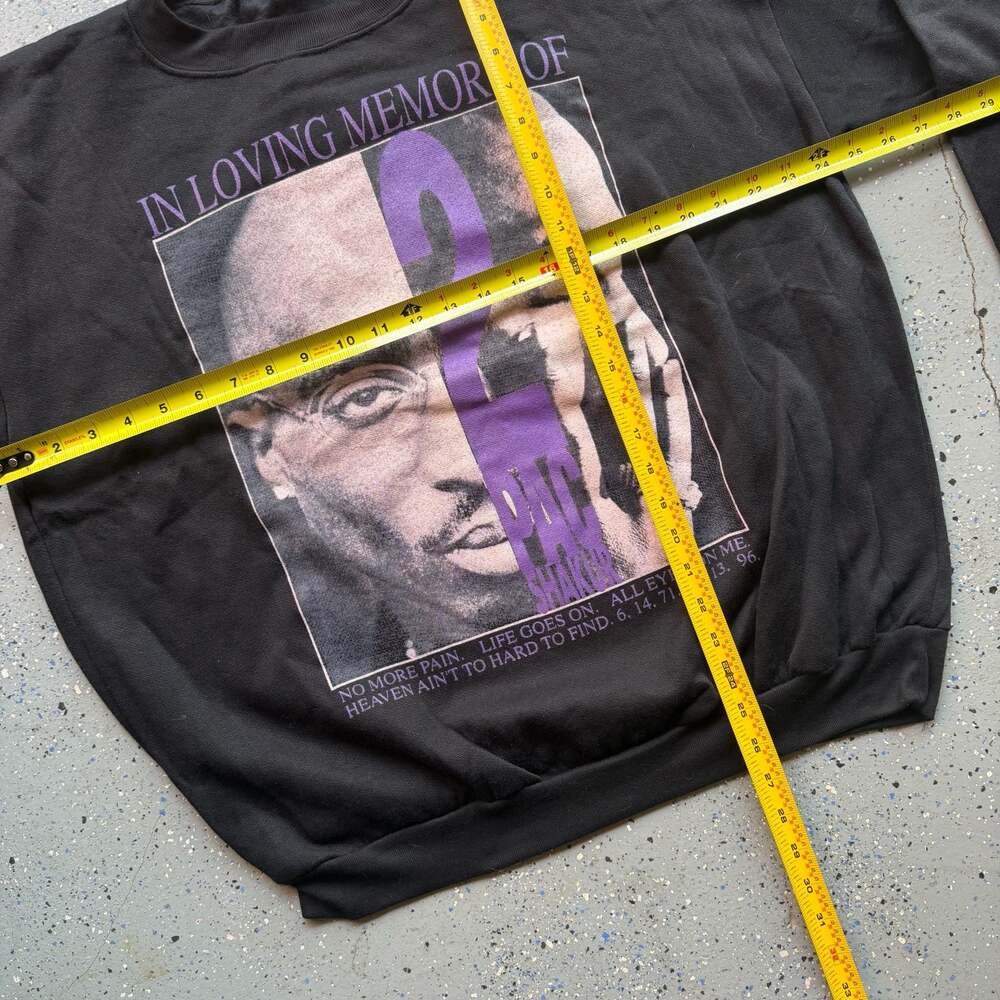 Vintage 90s Tupac Shakur In Loving Memory Memorial Rap Crewneck Sweatshirt XL - Picture 4 of 7